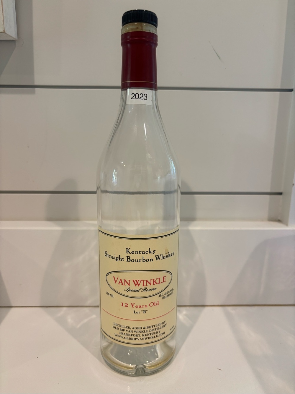 12 Years Old Kentucky Straight Bourbon Whiskey - Clear Bottle with Red Cap